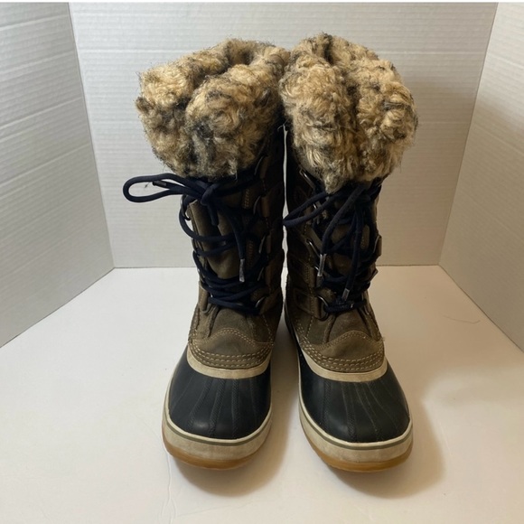 SOREL Pre-owned Women Waterproof insulated Joan Of Arctic Suede Olive Size 8 - Picture 4 of 9